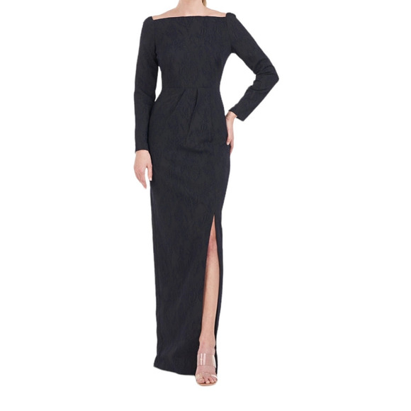 Kay Unger dress Jude Column gown dark midnight size 6 - Picture 1 of 8